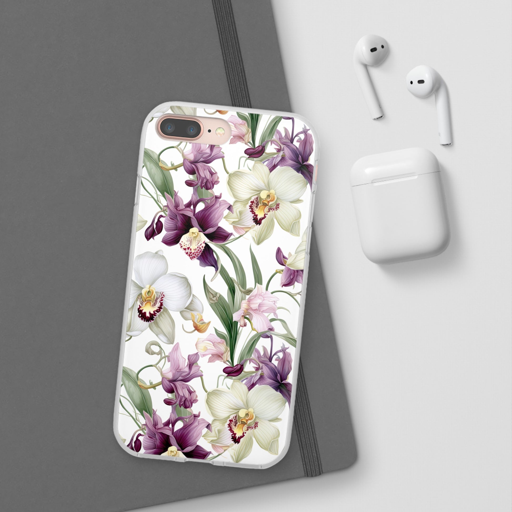 Étui de téléphone flexible orchidée lilas 