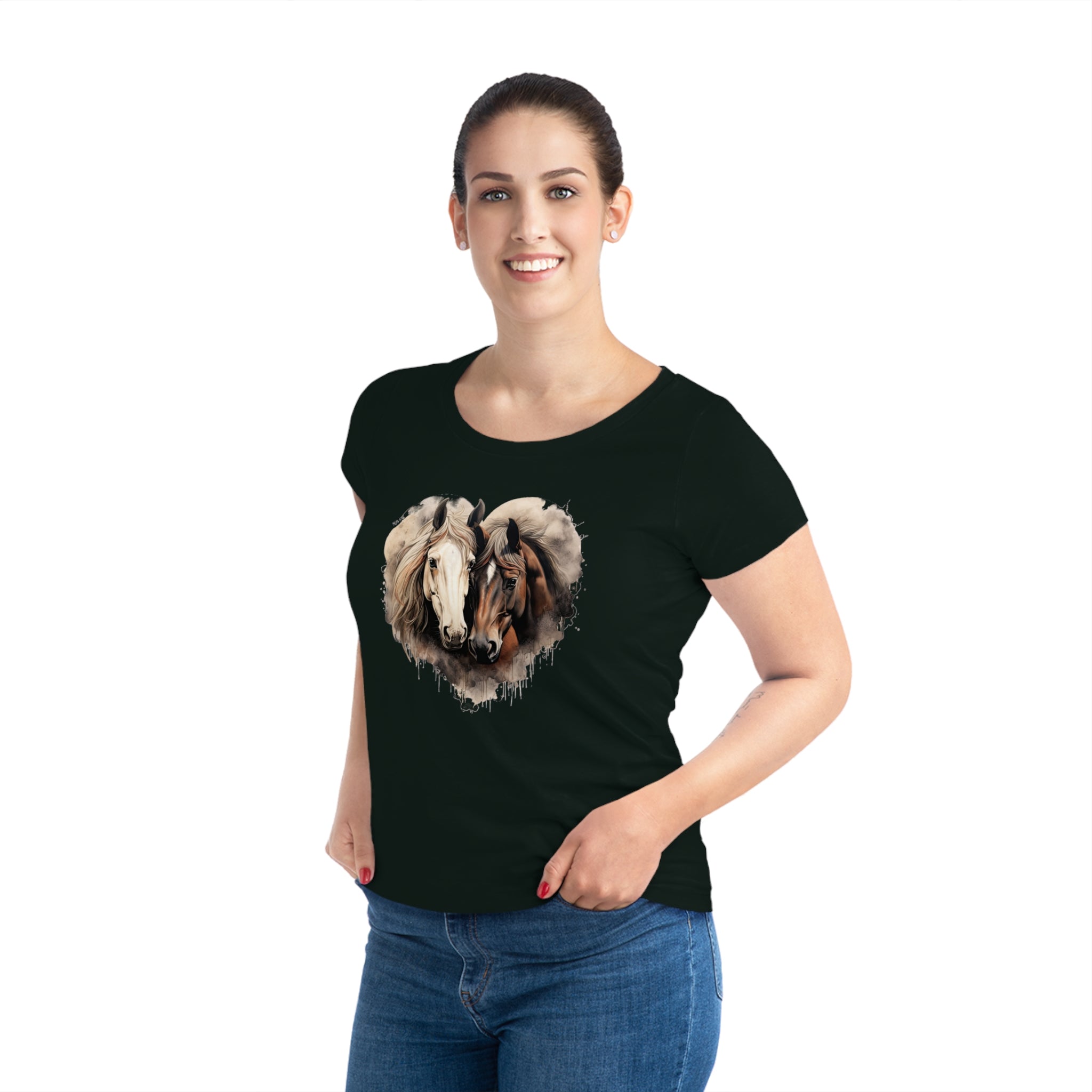 Symphony of Stallions Women's Horse Tee - Eco-Friendly