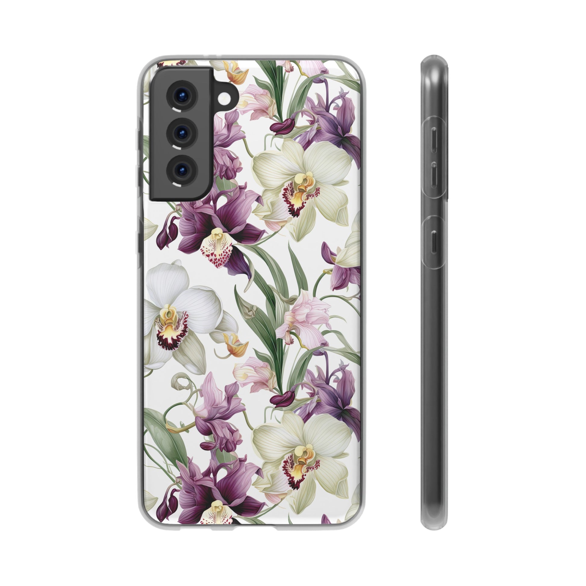 Étui de téléphone flexible orchidée lilas 