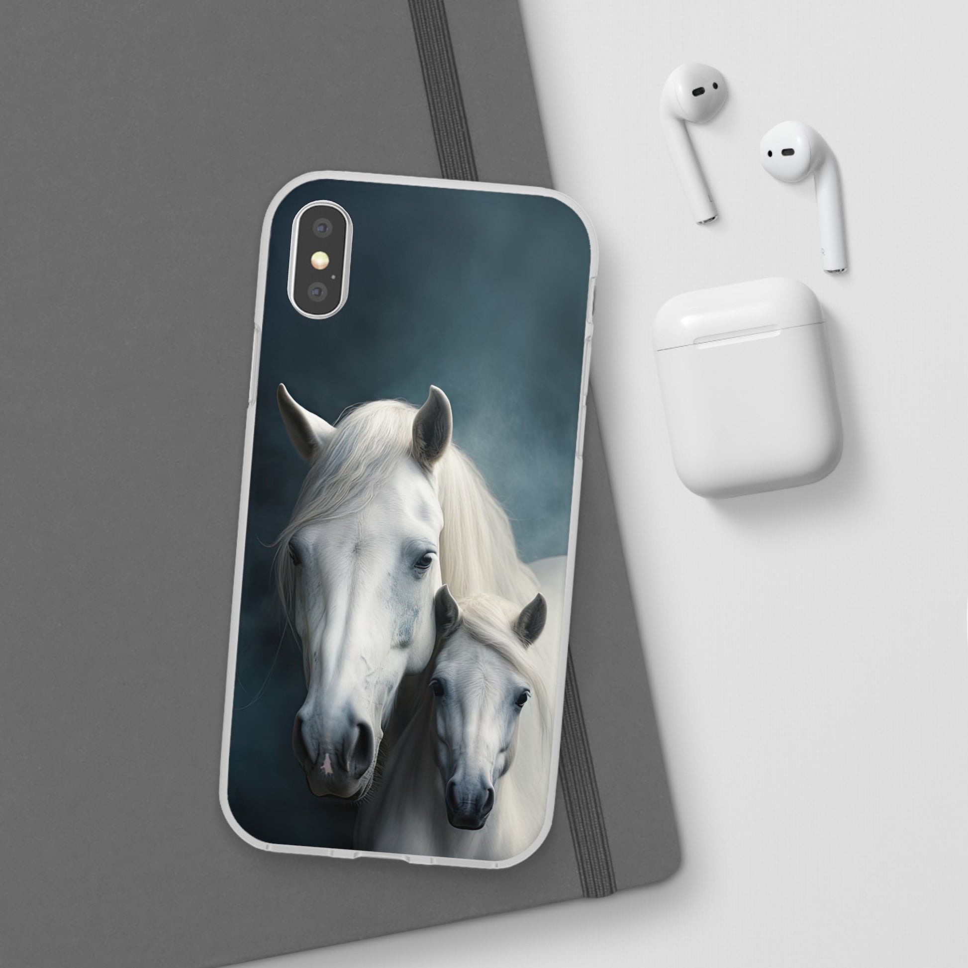 Flexible White Horse Phone Case