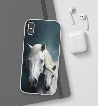 Étui de téléphone flexible cheval blanc 