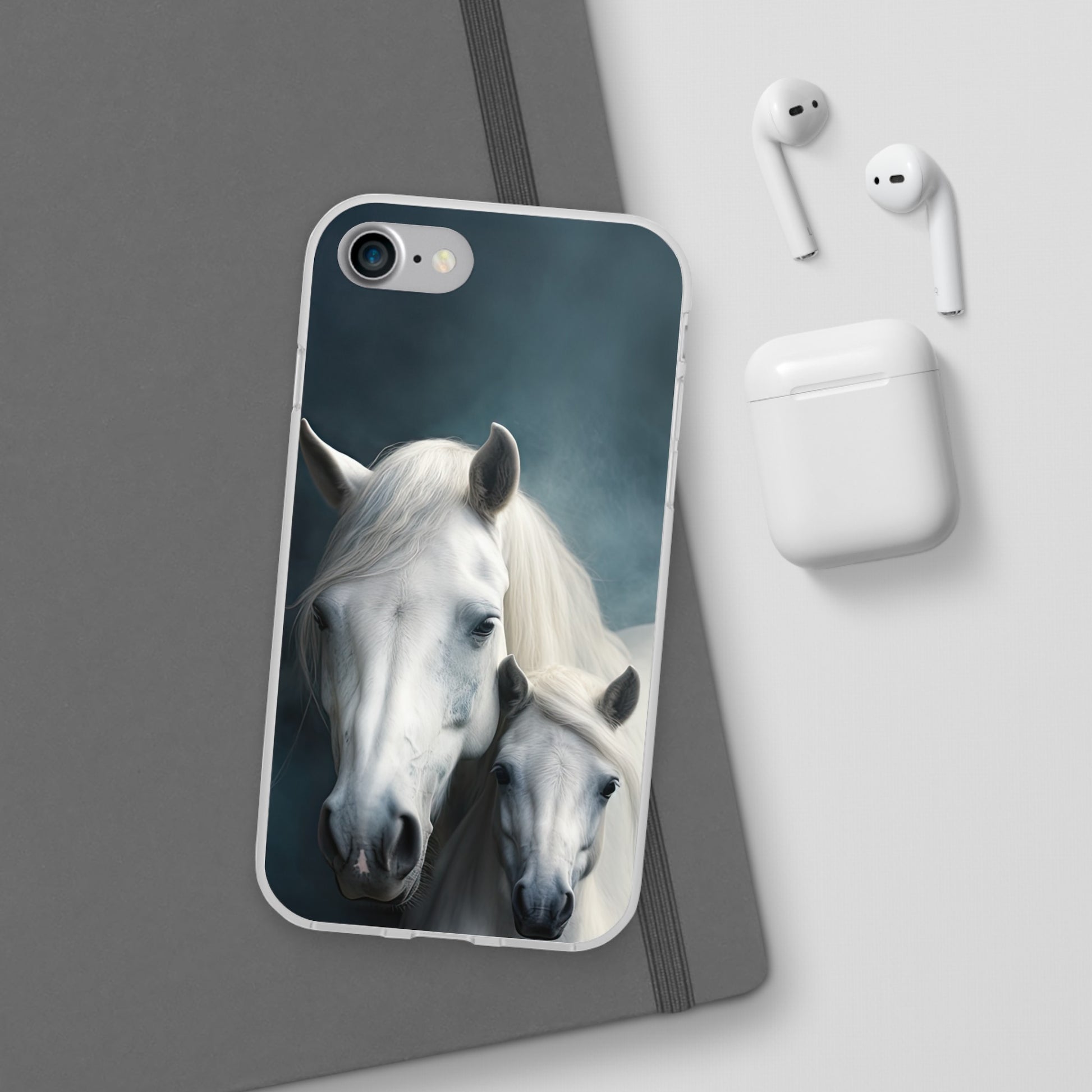 Flexible White Horse Phone Case