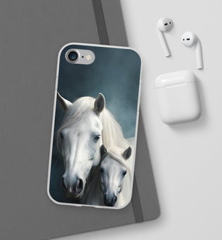 Flexible White Horse Phone Case