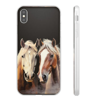 Étui de téléphone flexible pour chevaux « Compagnons fiables »