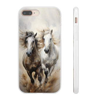 Étui de téléphone flexible sur le thème du cheval « Champions Unleashed »