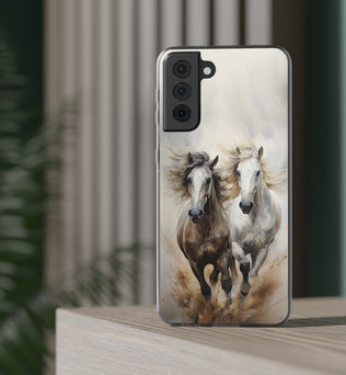 Étui de téléphone flexible sur le thème du cheval « Champions Unleashed »