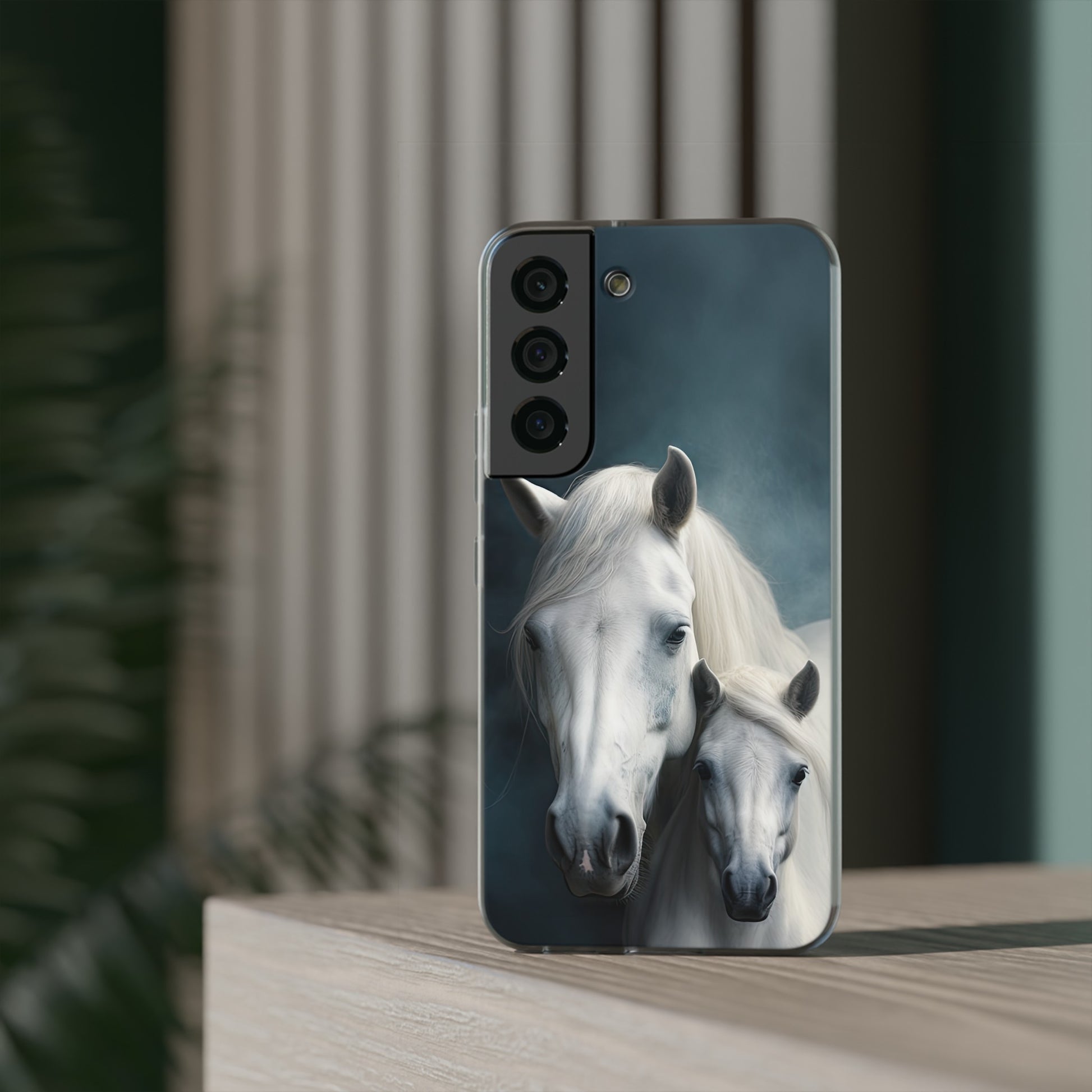 Flexible White Horse Phone Case