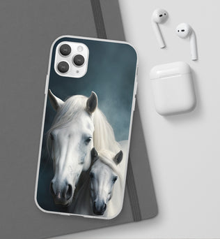 Flexible White Horse Phone Case