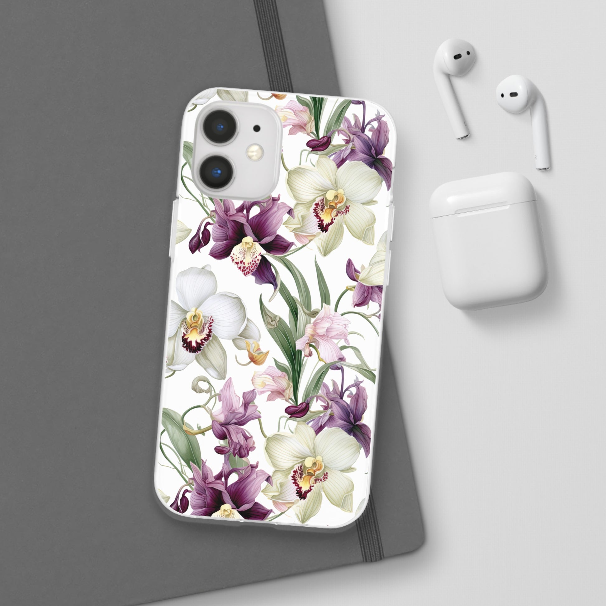 Étui de téléphone flexible orchidée lilas 