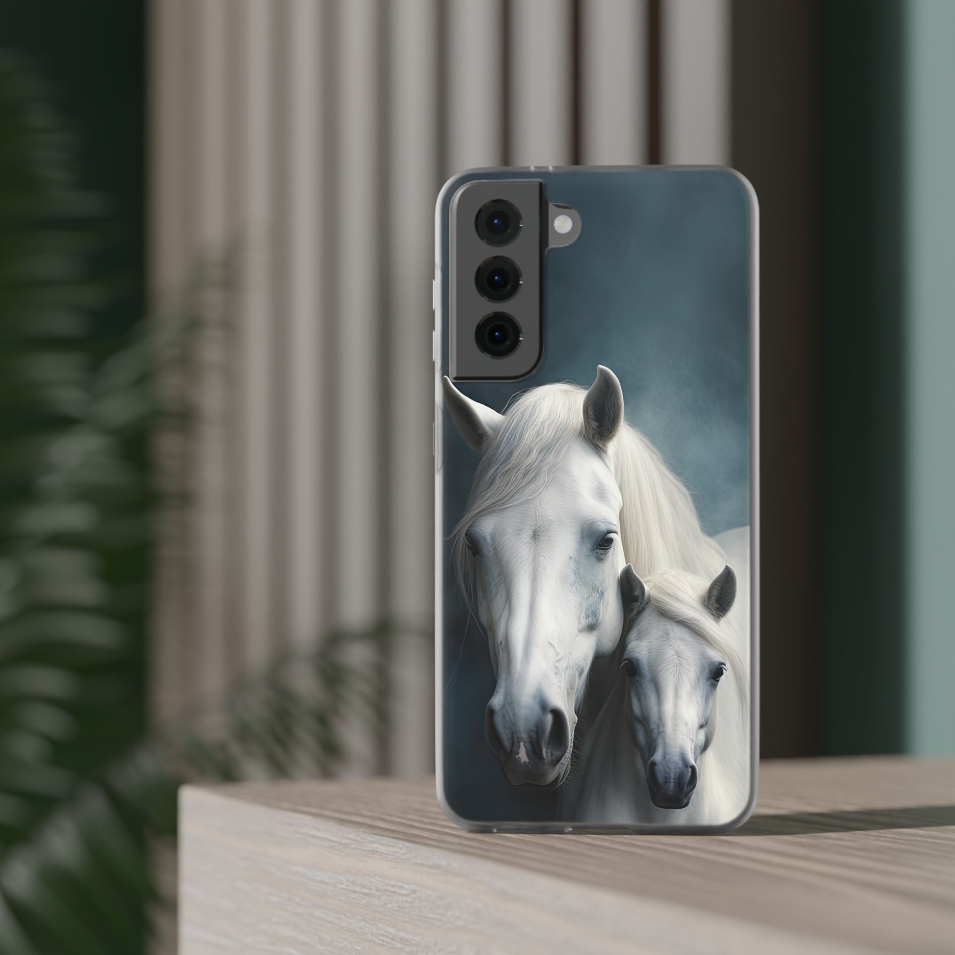 Flexible White Horse Phone Case