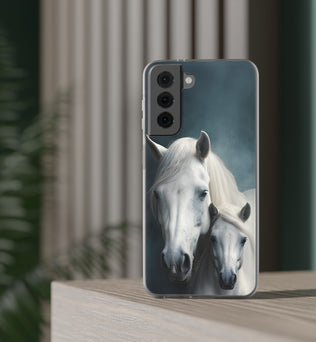 Flexible White Horse Phone Case