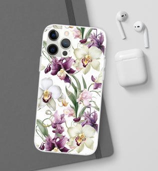 Étui de téléphone flexible orchidée lilas 