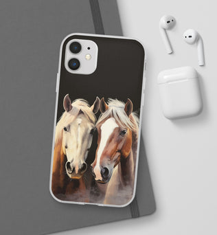 Étui de téléphone flexible pour chevaux « Compagnons fiables »