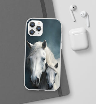 Flexible White Horse Phone Case