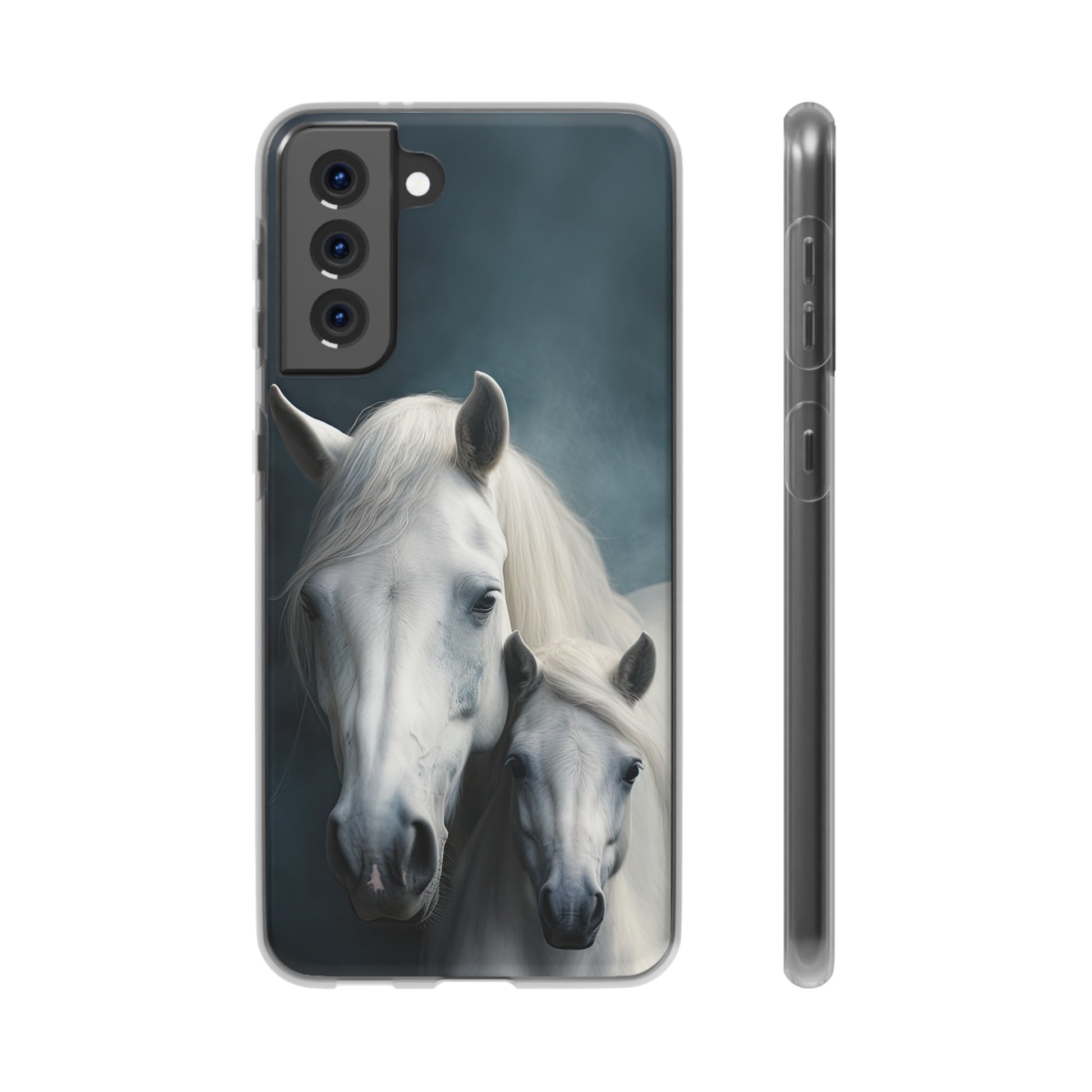 Étui de téléphone flexible cheval blanc 