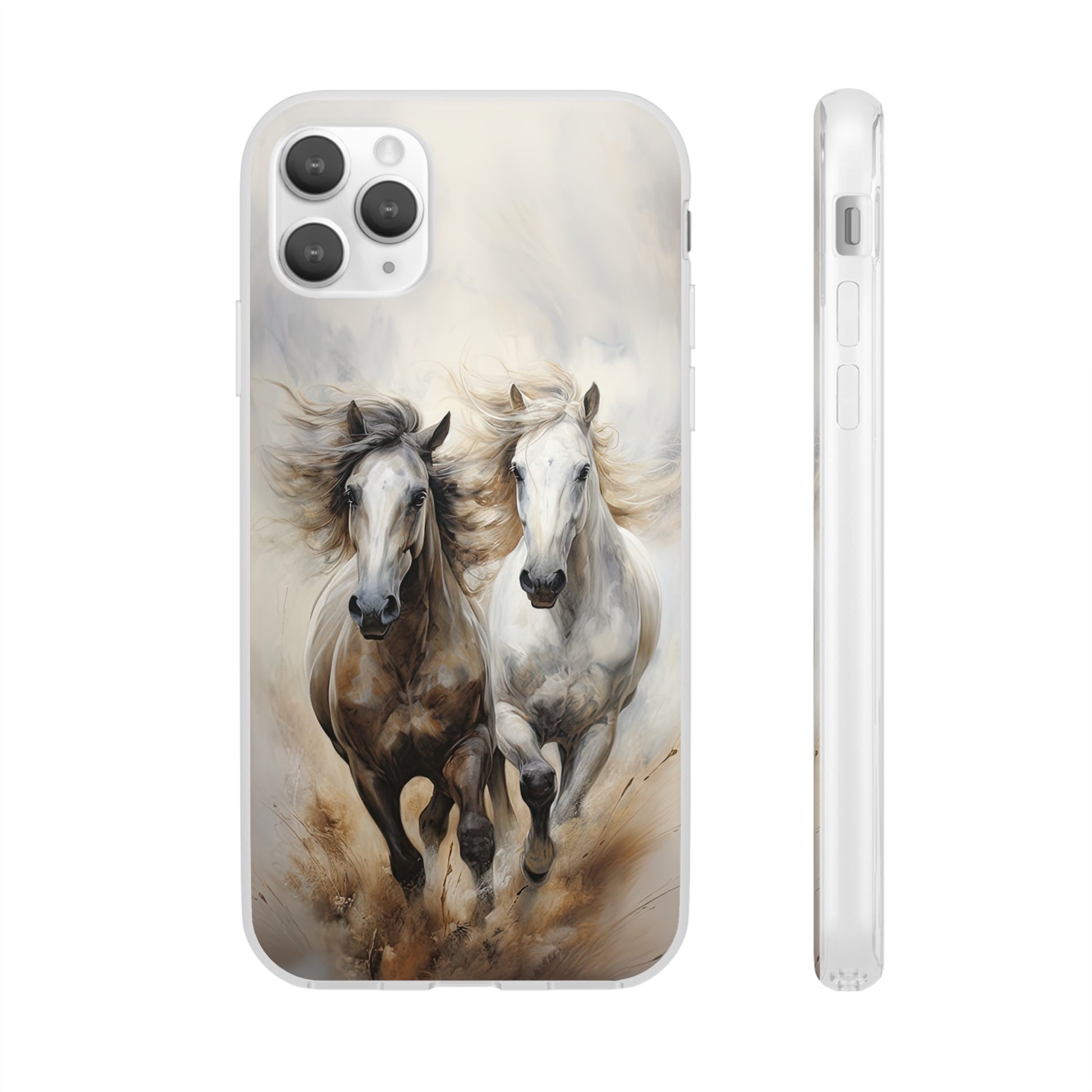 Étui de téléphone flexible sur le thème du cheval « Champions Unleashed »