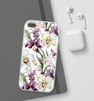 Étui de téléphone flexible orchidée lilas 