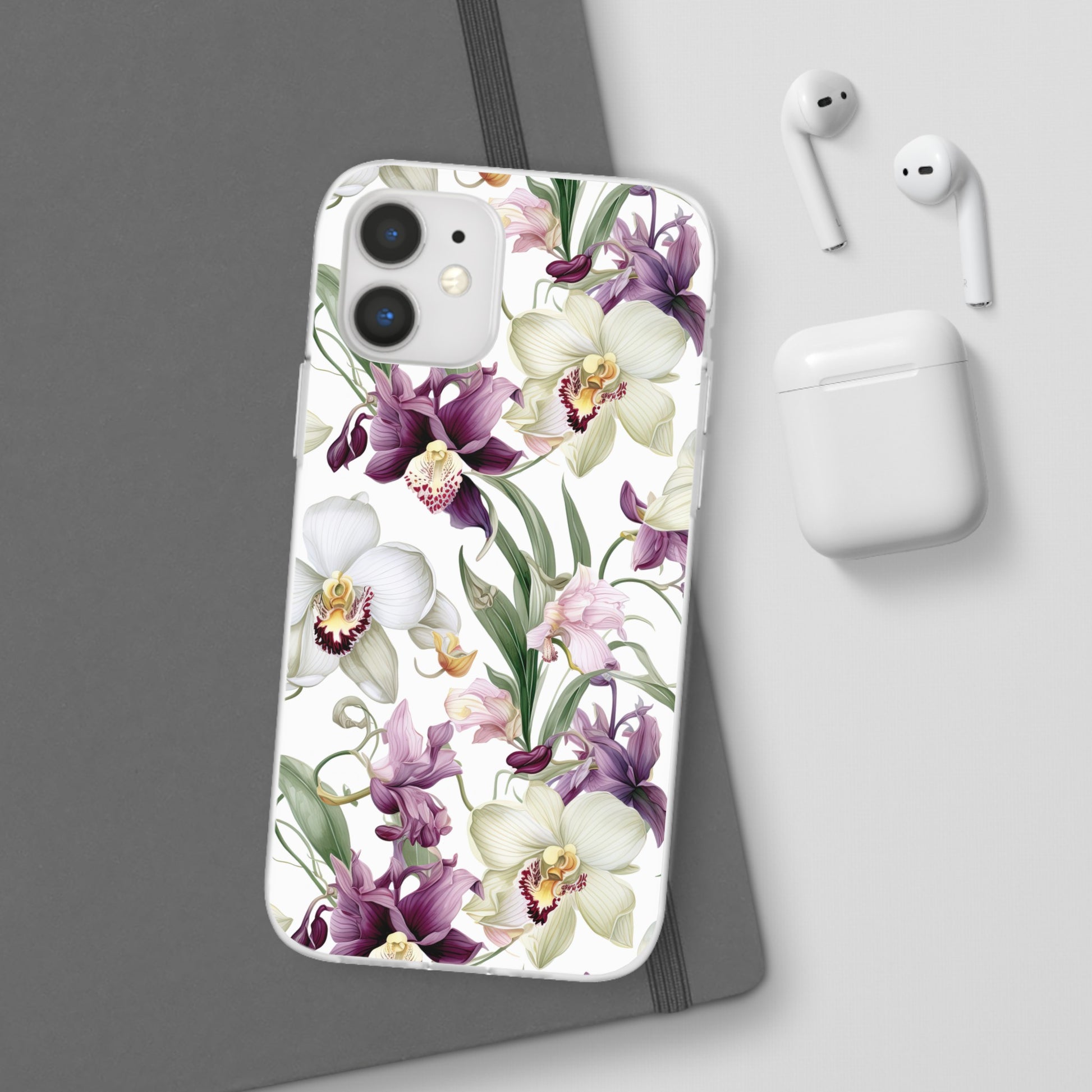 Étui de téléphone flexible orchidée lilas 