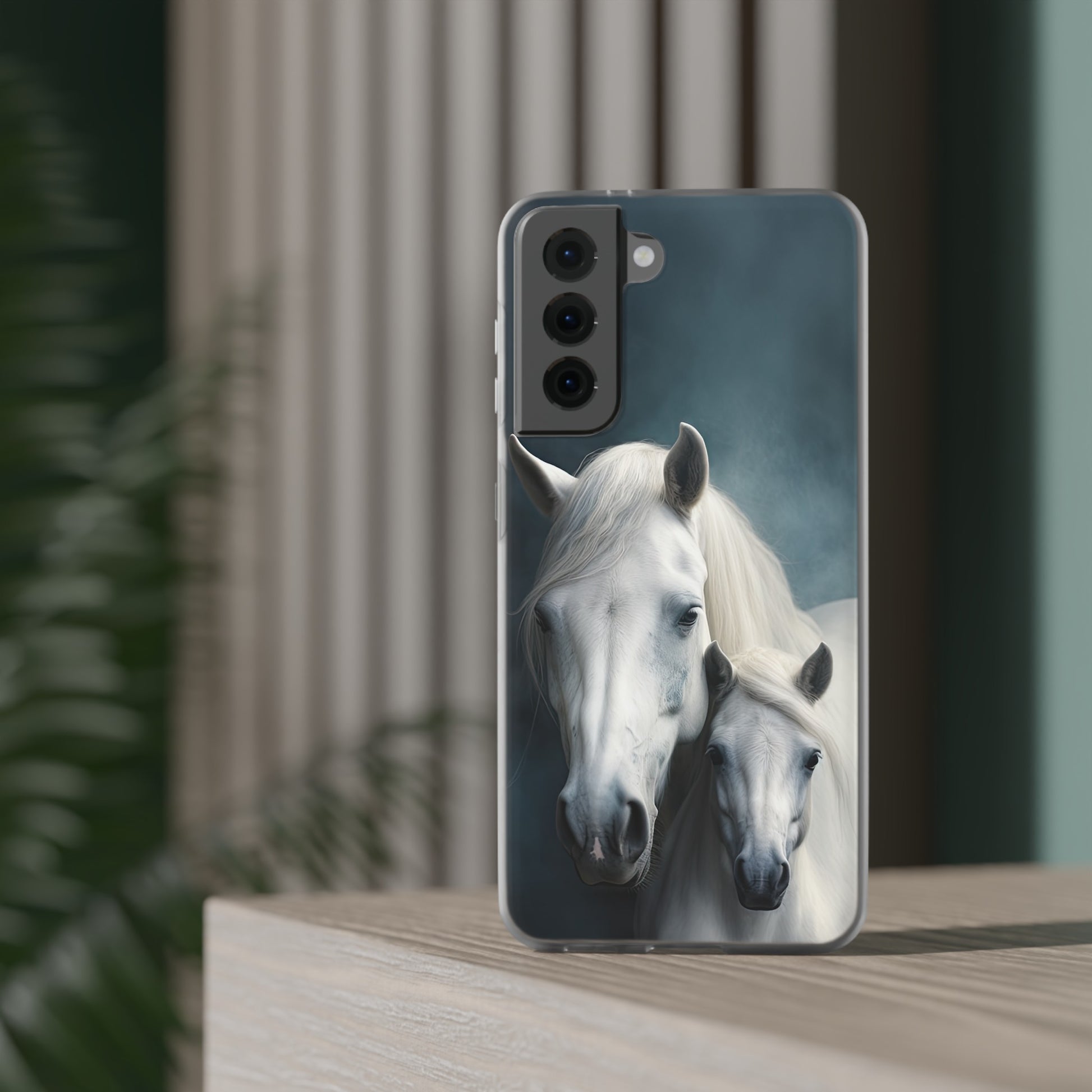 Flexible White Horse Phone Case