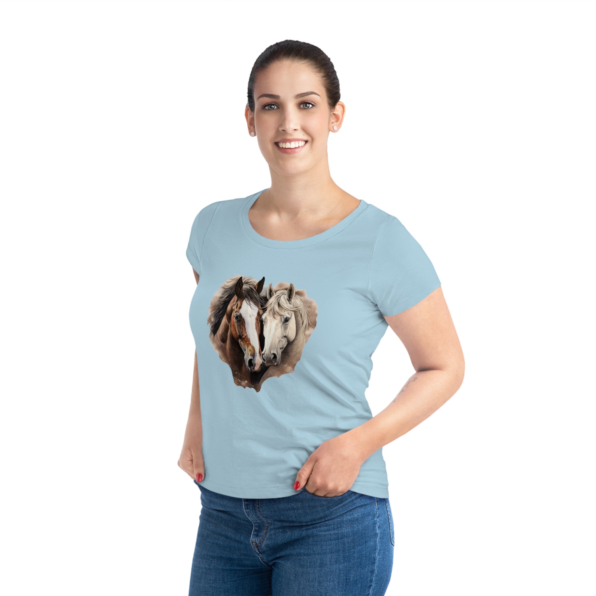 Majestic Mane Women's Horse T-shirt - Eco-Friendly