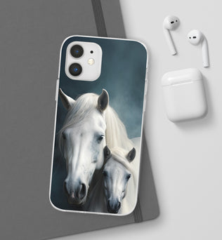 Flexible White Horse Phone Case