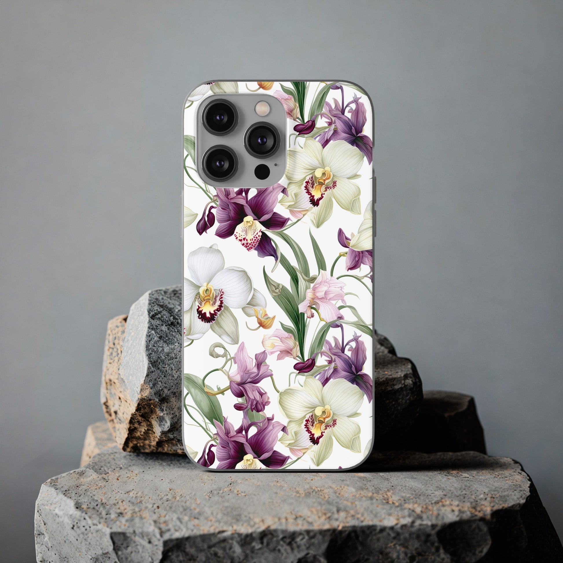 Étui de téléphone flexible orchidée lilas 