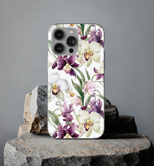 Étui de téléphone flexible orchidée lilas 