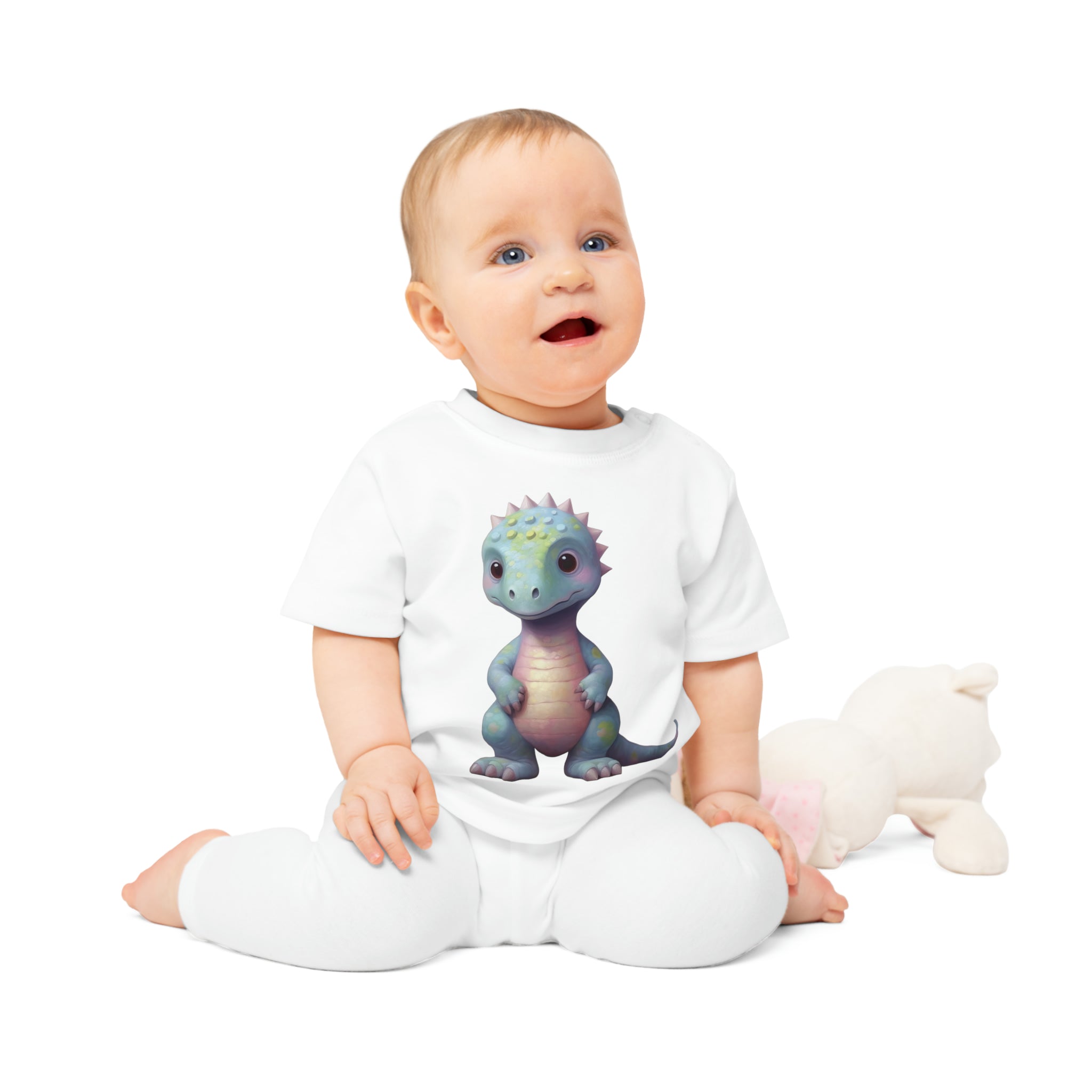 Blue Baby Dino T-shirt - Eco-Friendly