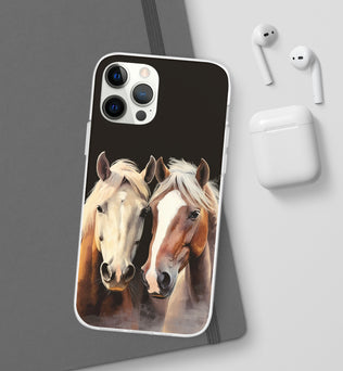 Étui de téléphone flexible pour chevaux « Compagnons fiables »