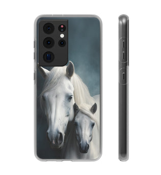 Flexible White Horse Phone Case