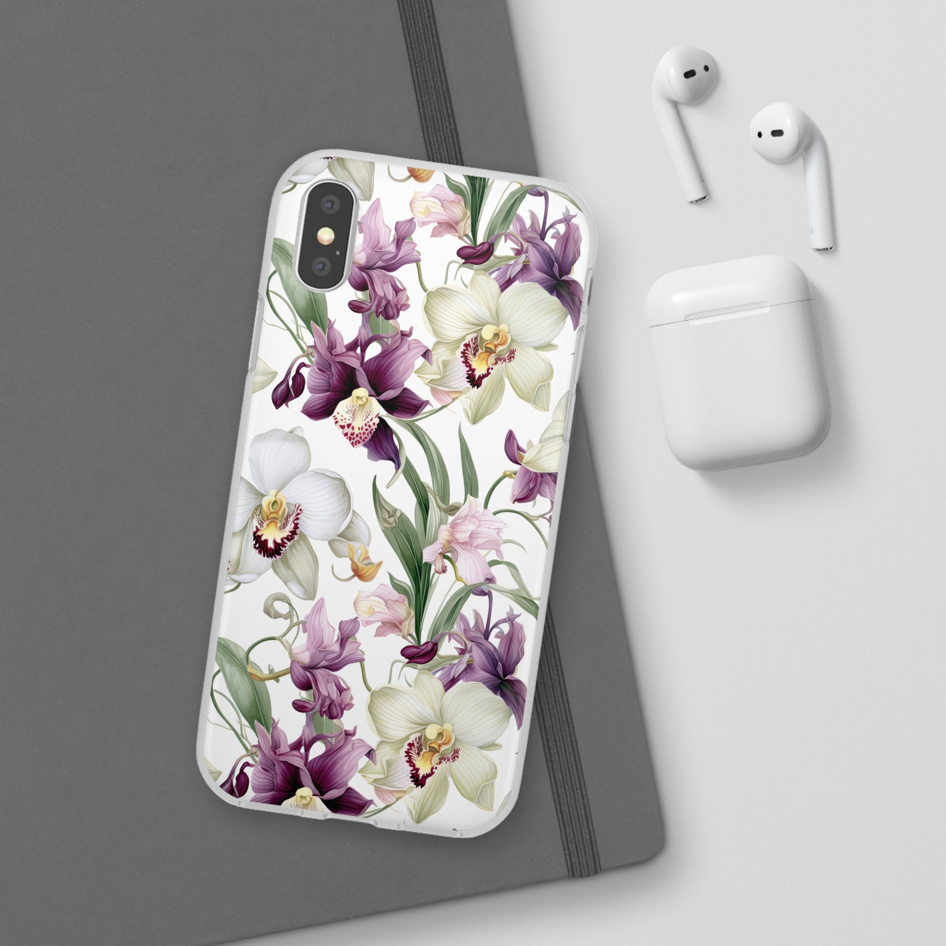 Étui de téléphone flexible orchidée lilas 