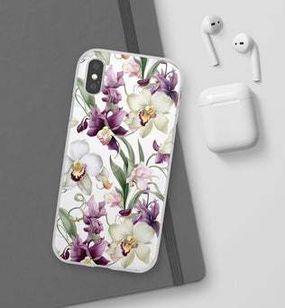 Étui de téléphone flexible orchidée lilas 