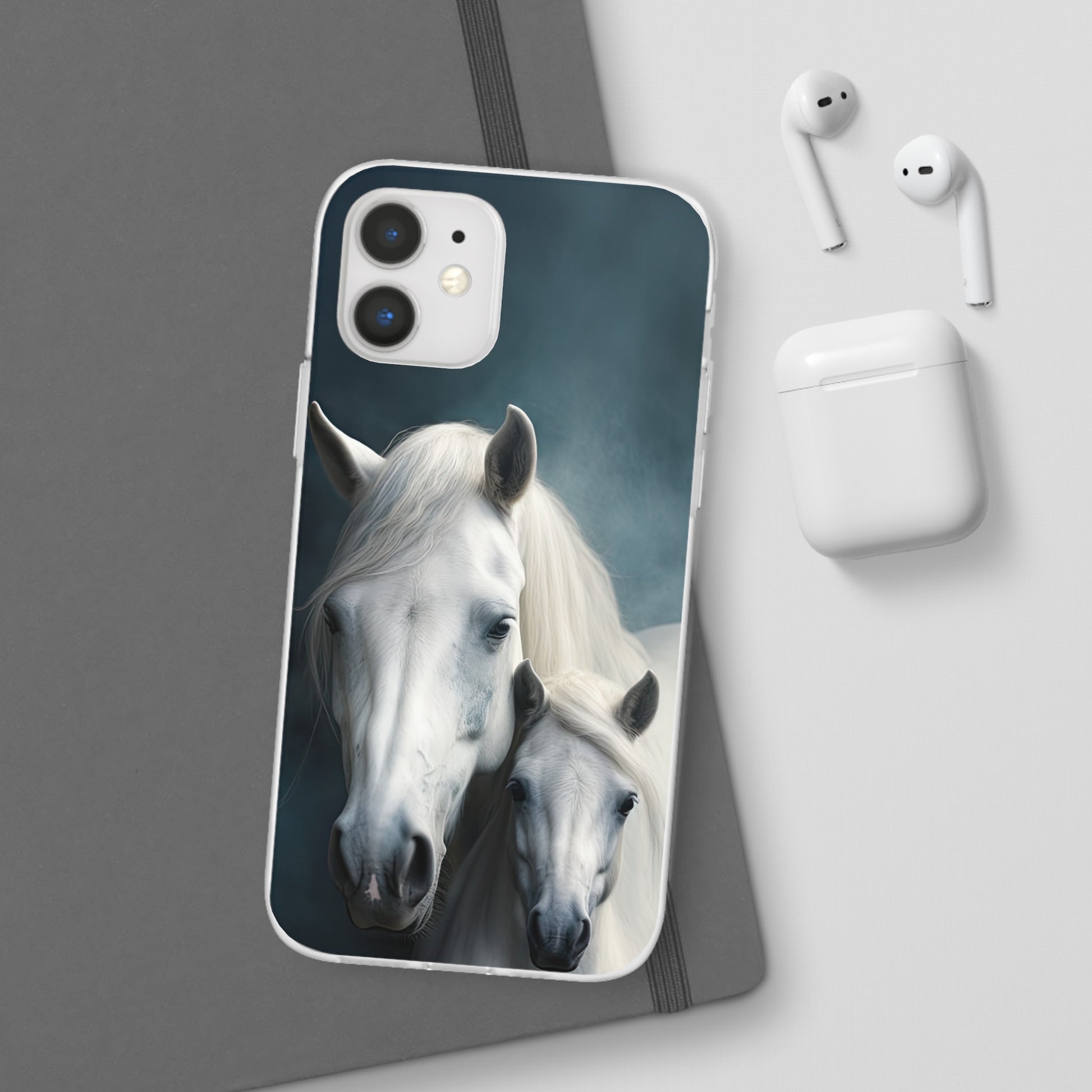 Flexible White Horse Phone Case