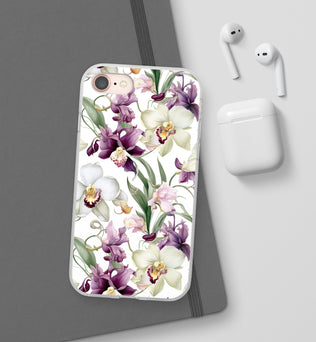 Étui de téléphone flexible orchidée lilas 