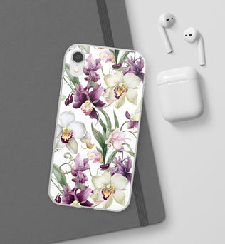 Étui de téléphone flexible orchidée lilas 