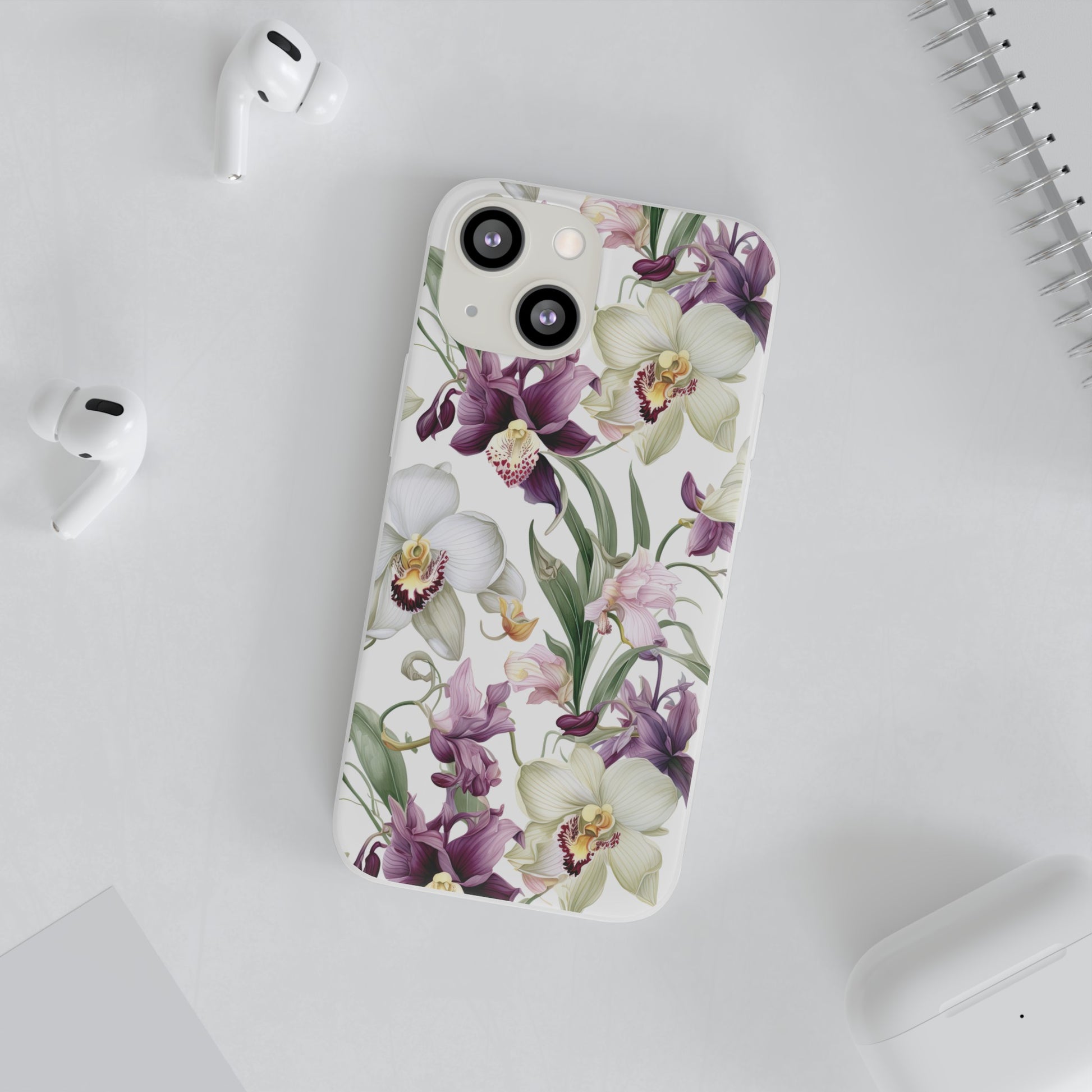 Étui de téléphone flexible orchidée lilas 