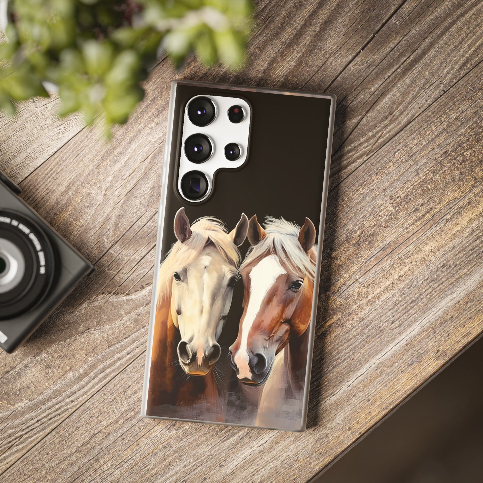 Étui de téléphone flexible pour chevaux « Compagnons fiables »