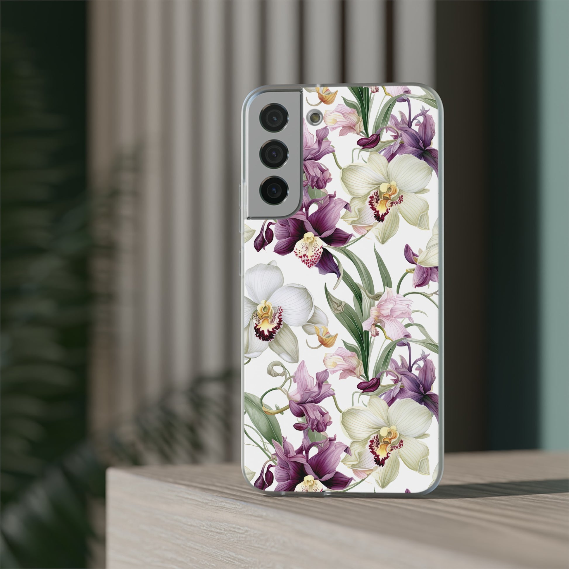 Étui de téléphone flexible orchidée lilas 