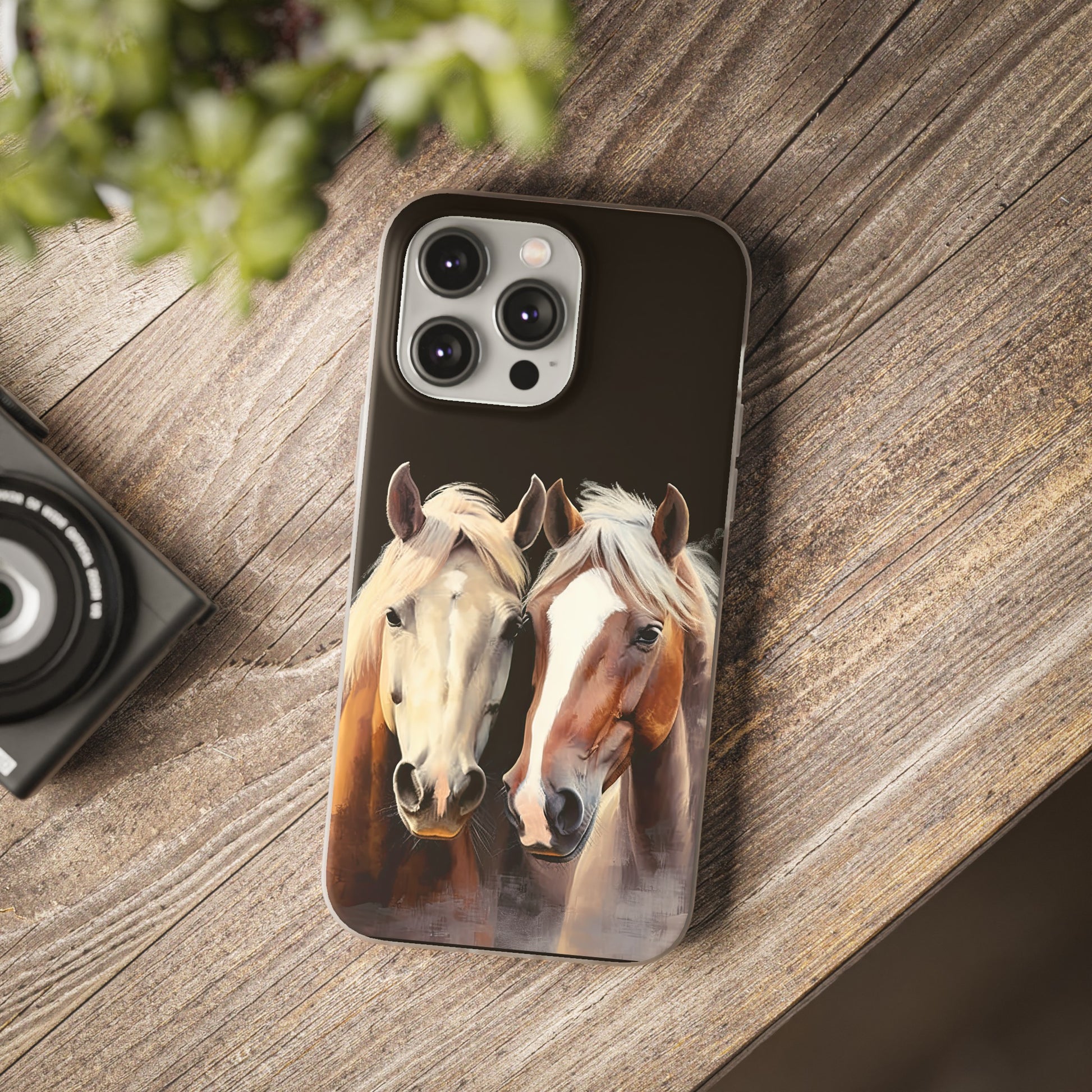 Étui de téléphone flexible pour chevaux « Compagnons fiables »