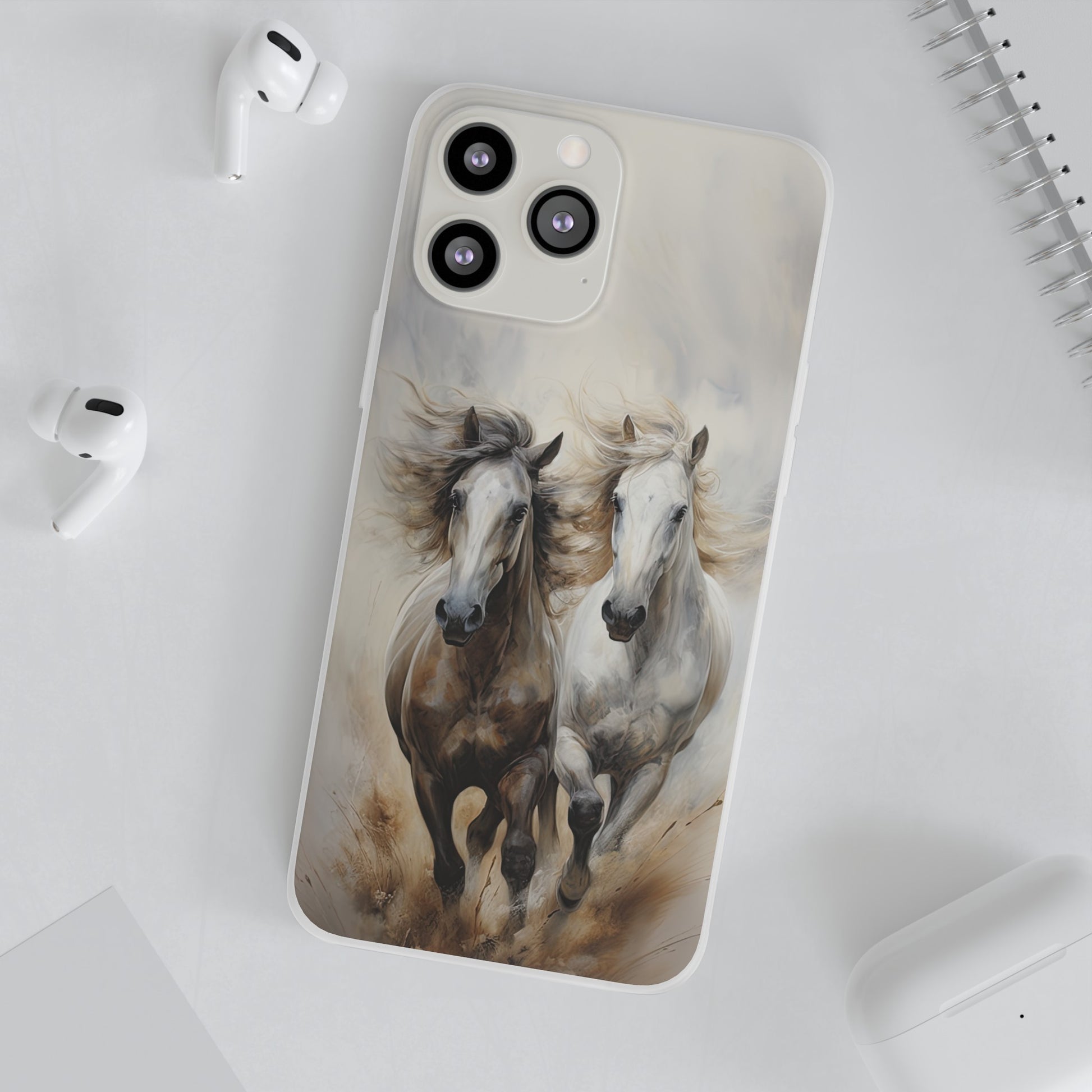 Étui de téléphone flexible sur le thème du cheval « Champions Unleashed »