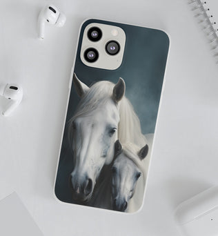 Flexible White Horse Phone Case