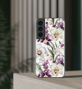 Étui de téléphone flexible orchidée lilas 