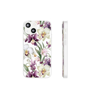 Étui de téléphone flexible orchidée lilas 