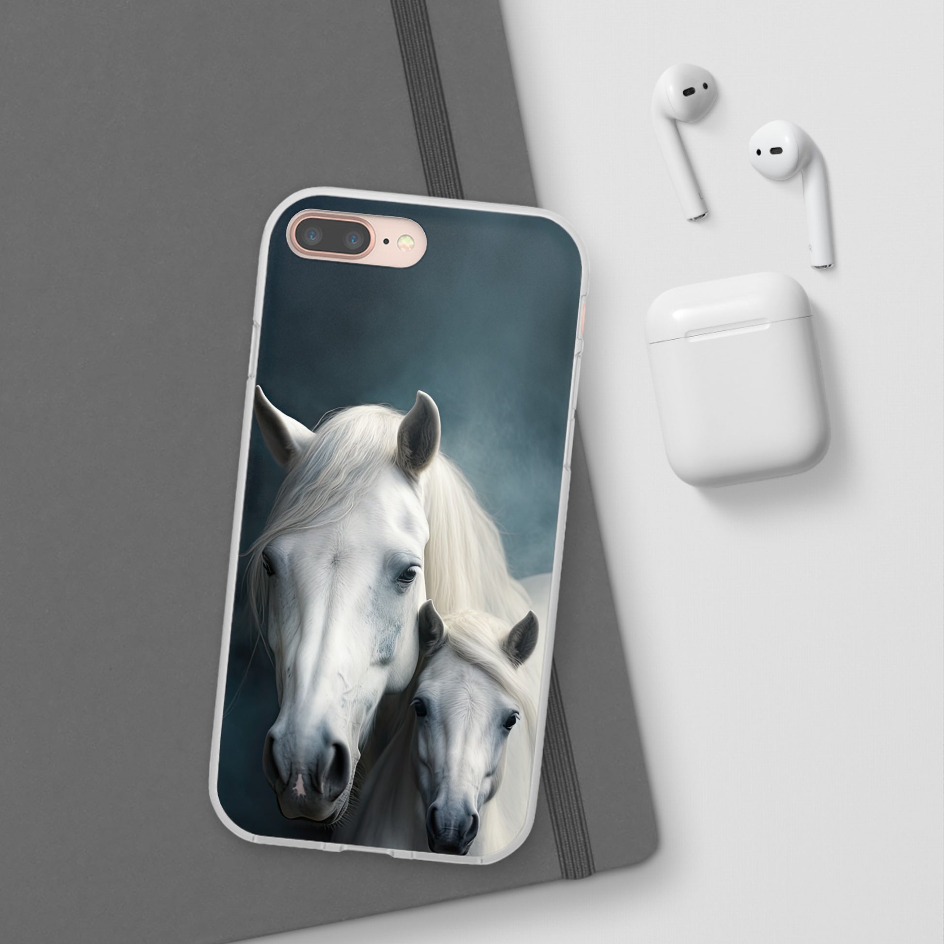 Flexible White Horse Phone Case