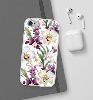 Étui de téléphone flexible orchidée lilas 