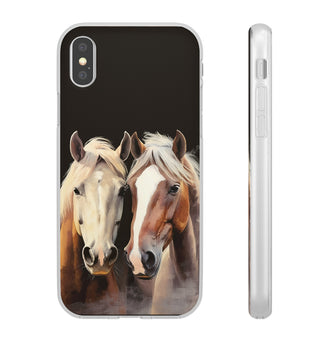 Étui de téléphone flexible pour chevaux « Compagnons fiables »