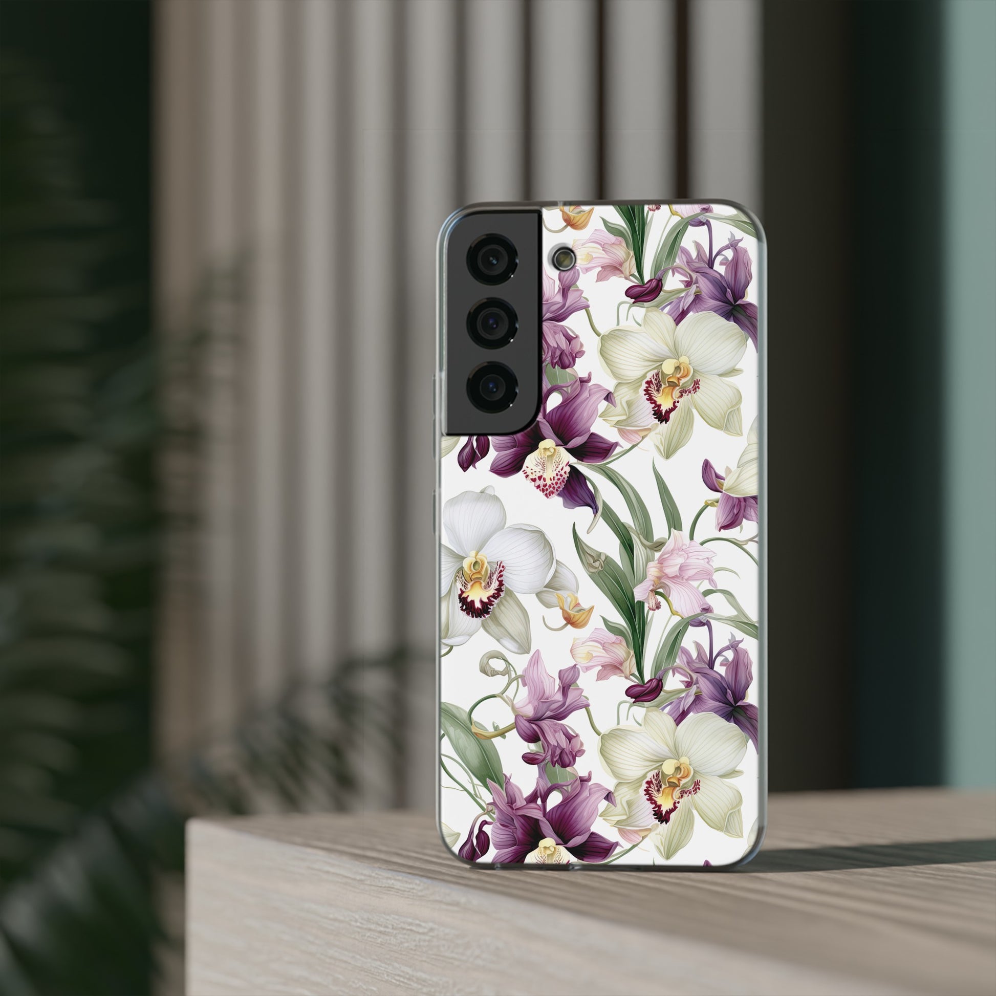 Étui de téléphone flexible orchidée lilas 