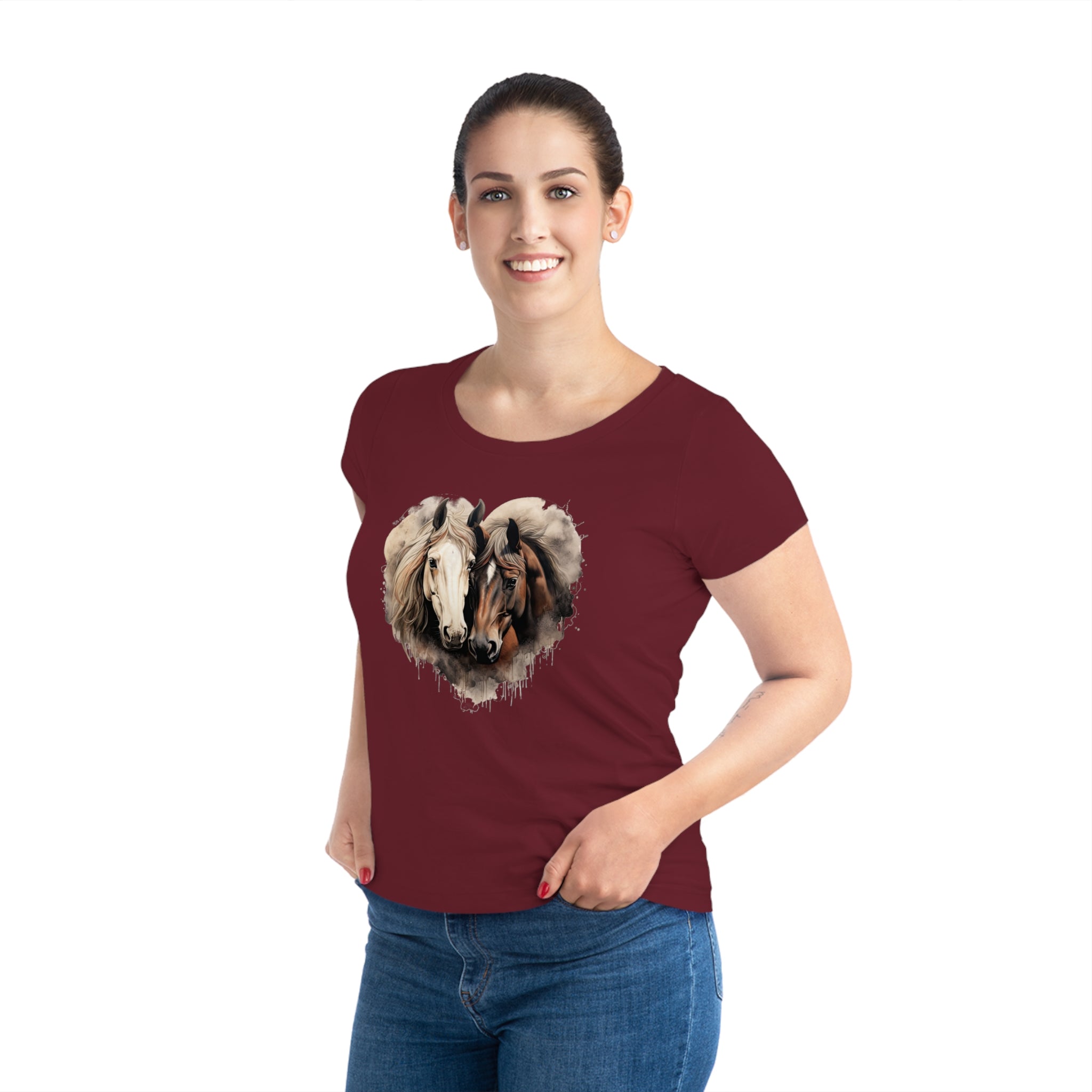 Symphony of Stallions Women's Horse Tee - Eco-Friendly