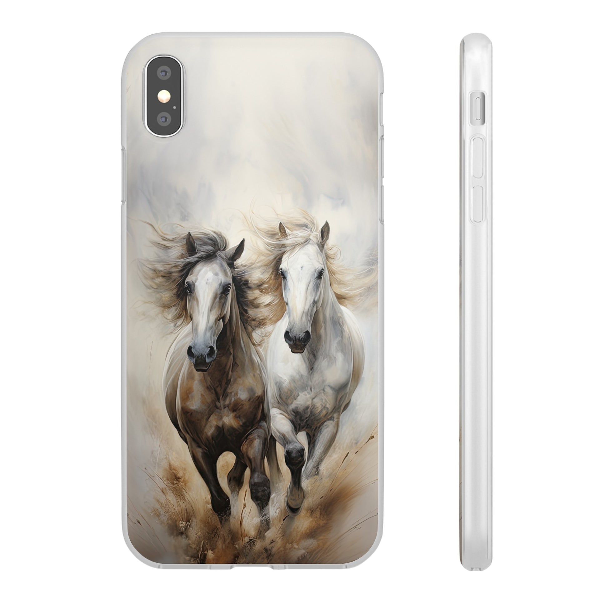 Étui de téléphone flexible sur le thème du cheval « Champions Unleashed »