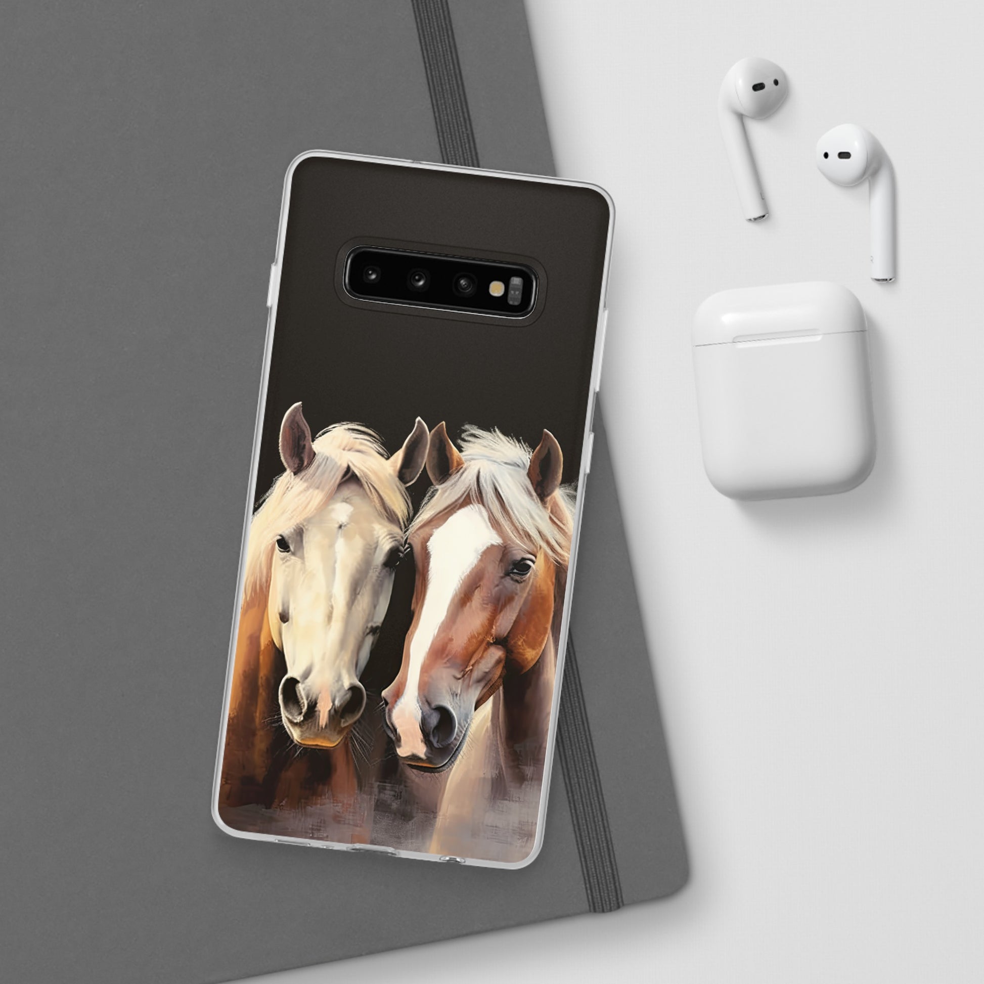 Étui de téléphone flexible pour chevaux « Compagnons fiables »